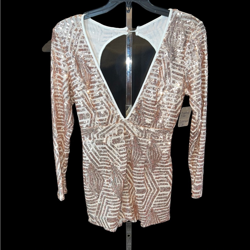Romper Formal Event Jumper Romper size M gold glitter